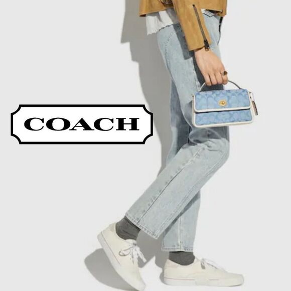 RETAIL Coach Denim Quilted Top Handle Bag- Light Chambray (Acid Wash Denim) - Picture 9 of 15